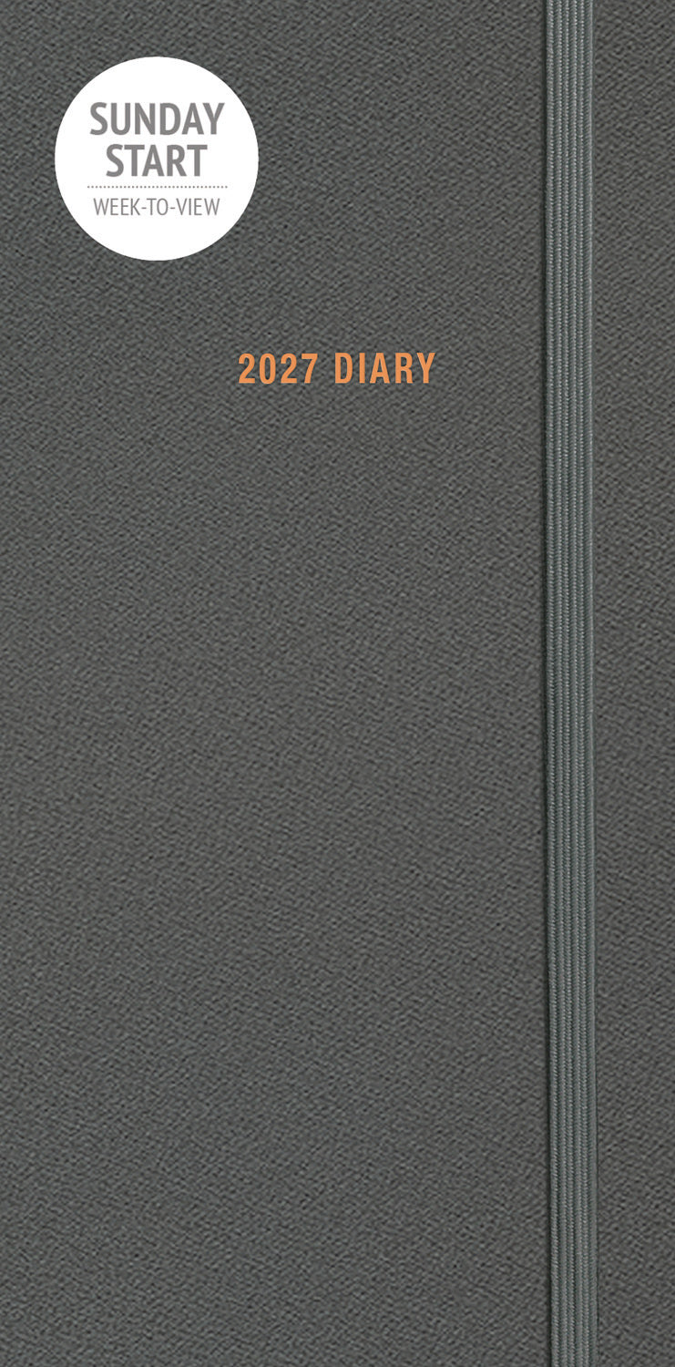otter-house-sunday-start-charcoal-slim-diary-2027-tagebuch image 1