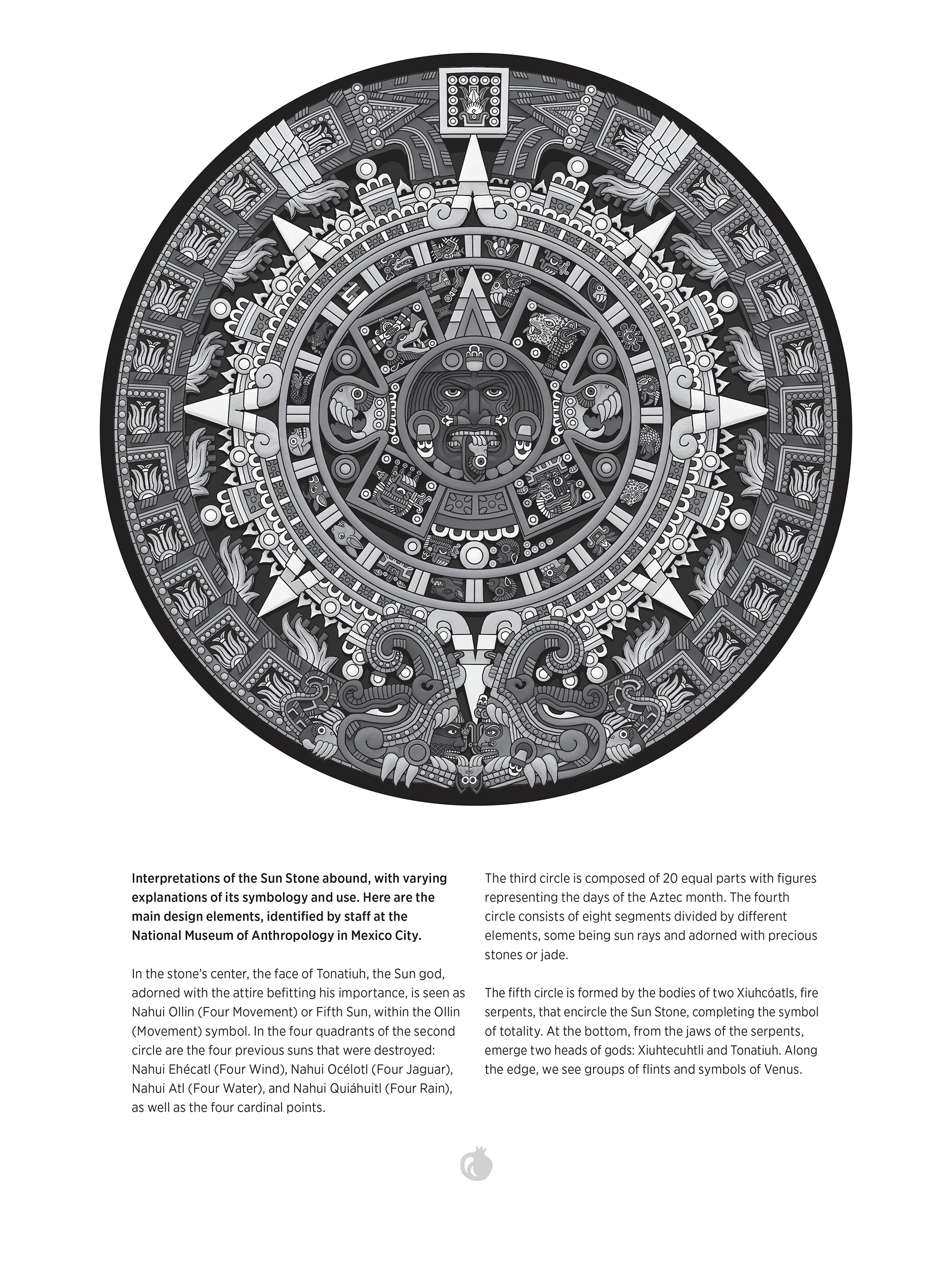 pomegranate-aztec-sun-stone-puzzle-1000-teile-rund image 4