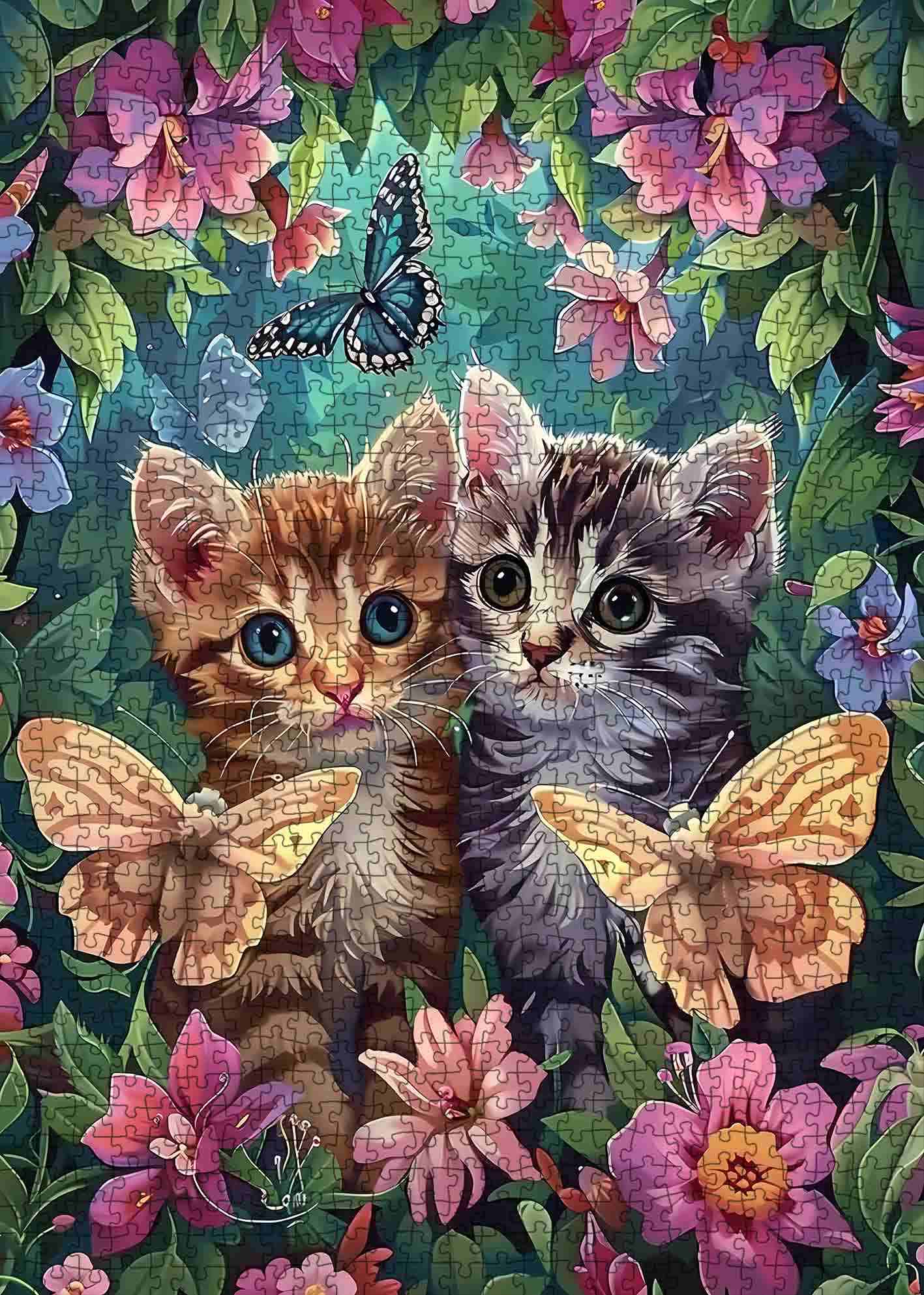tucocoo-two-kittens-garden-flowers-puzzle-1000-teile-tiere image 2