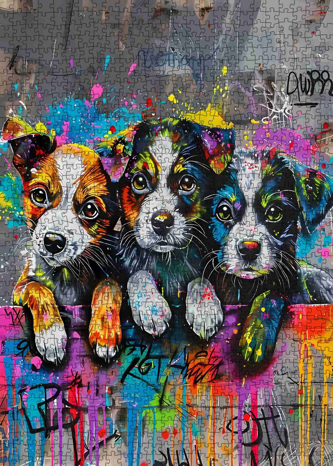 tucocoo-jigsaw-graffiti-puppy-trio-puzzle-1000-teile-hunde-graffiti-motiv image 2