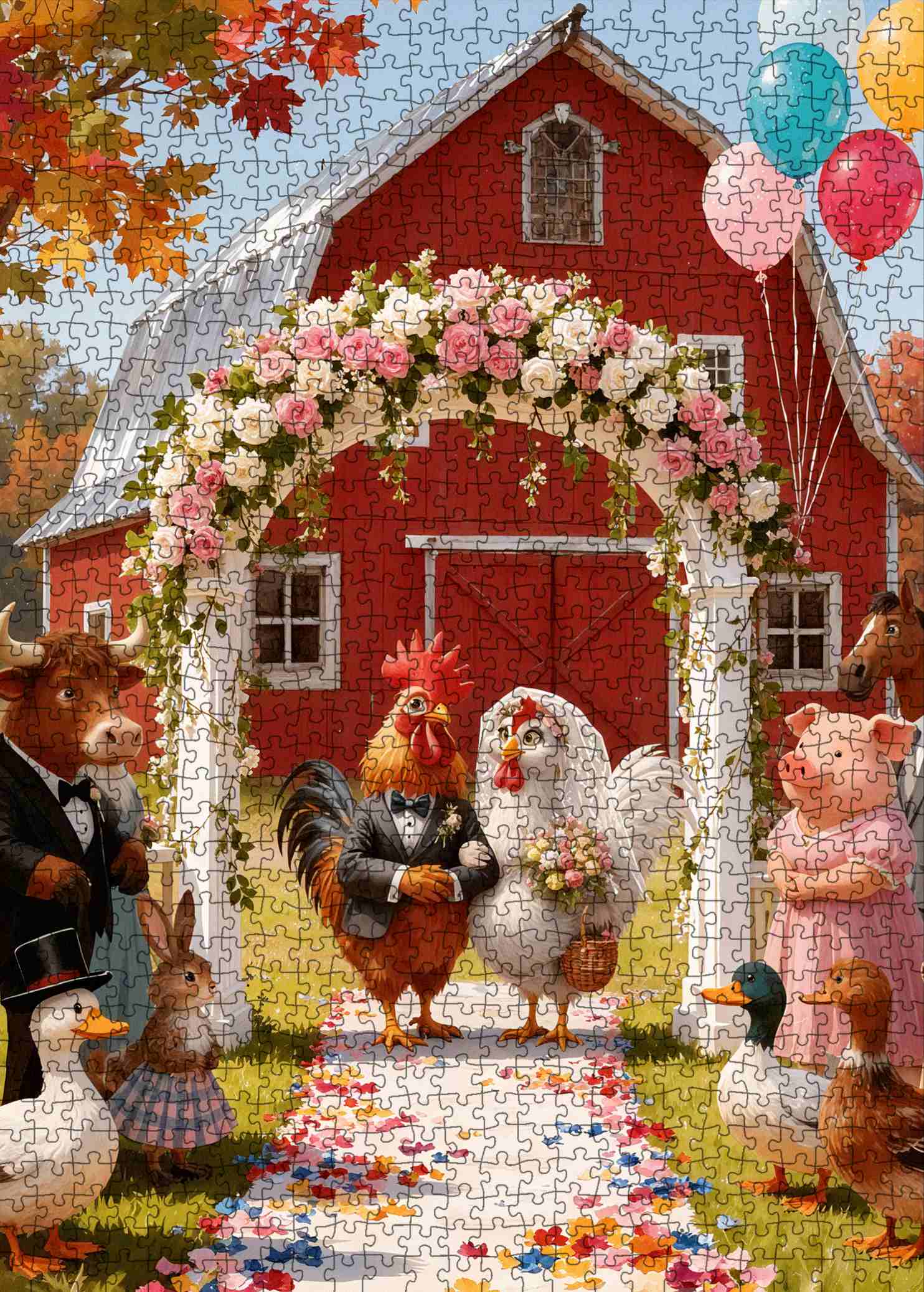 tucocoo-farmyard-wedding-puzzle-1000-teile-bauernhof image 2
