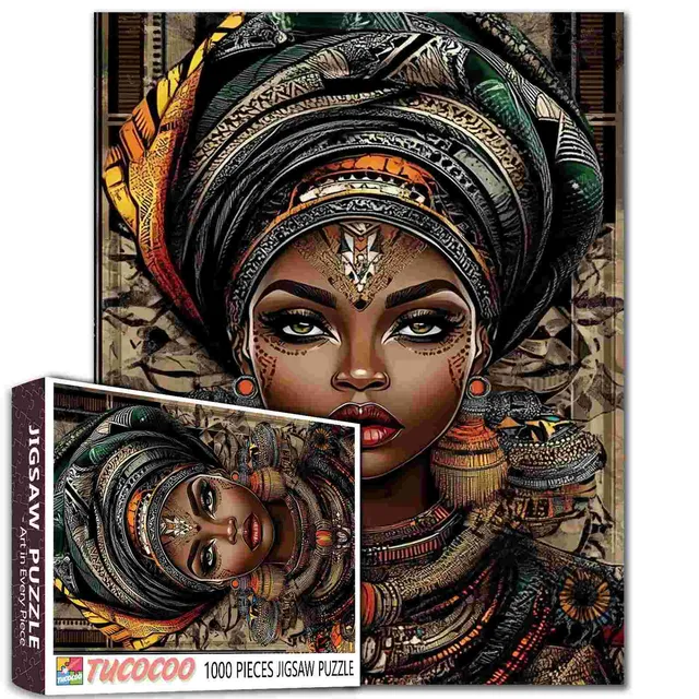 tucocoo-majestic-queen-tribal-puzzle-1000-teile-frau image 1