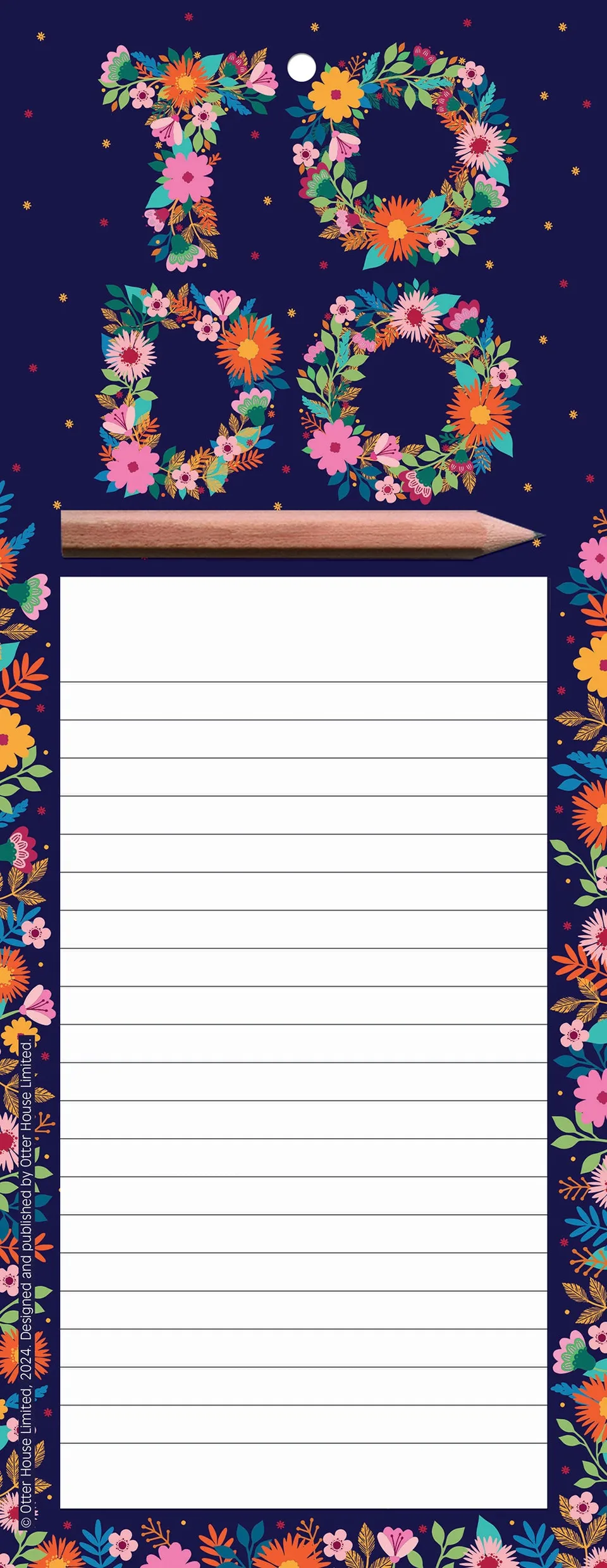 otter-house-stationery-floral-to-do-magnet-notizblock-mit-stift image 1