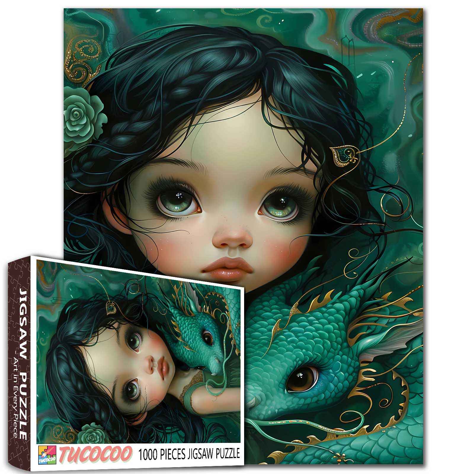 tucocoo-enchanted-girl-and-dragon-puzzle-1000-teile image 1