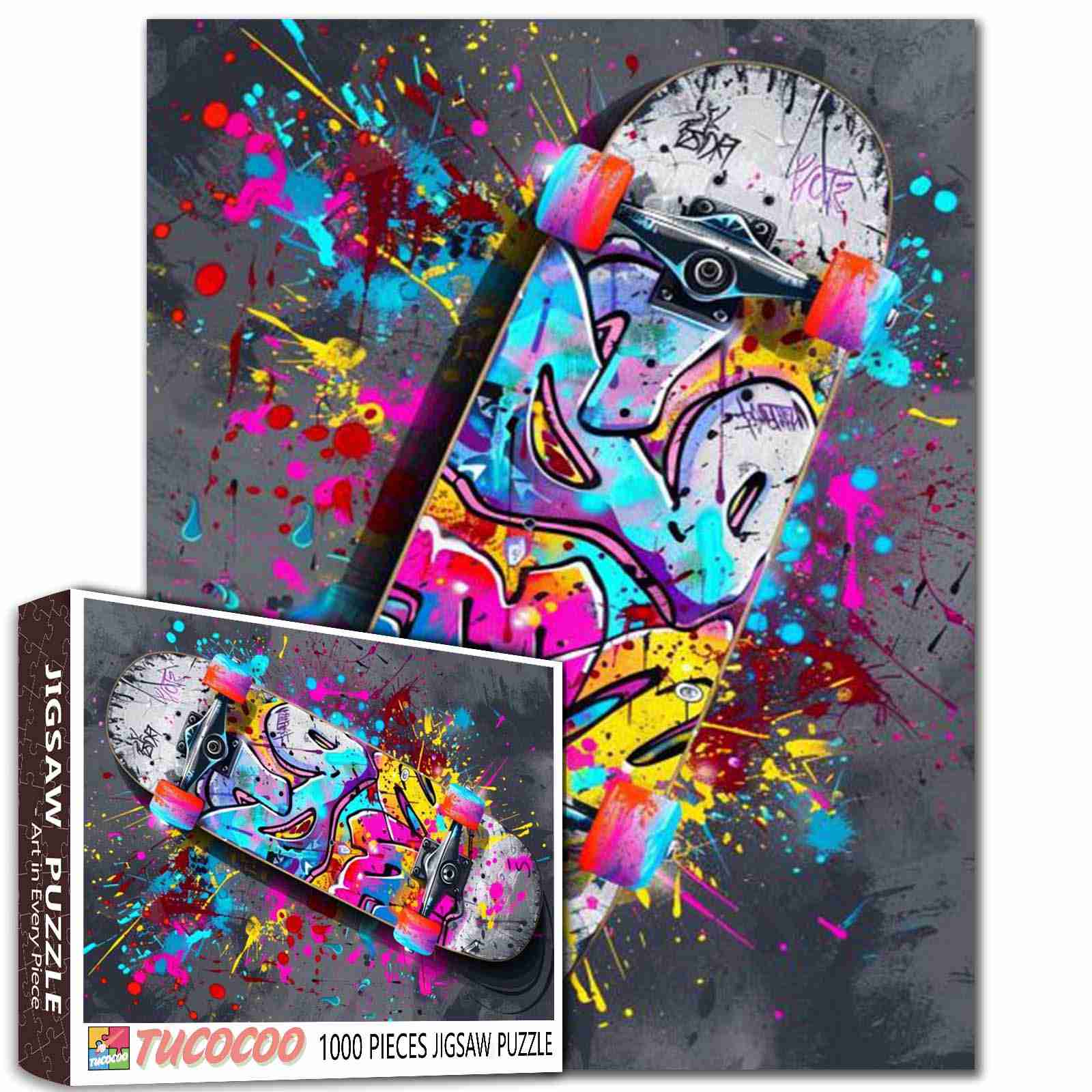 tucocoo-jigsaw-puzzles-graffiti-skateboard-puzzle-1000-teile-neon image 1