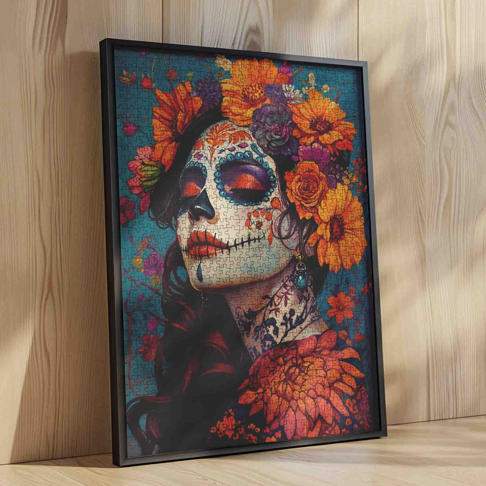 tucocoo-jigsaw-puzzles-floral-sugar-skull-woman-puzzle-1000-teile image 4