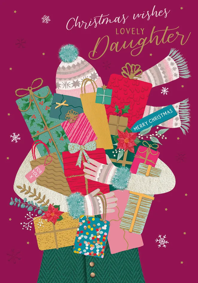 otter-house-christmas-weihnachtskarte-tochter-m-dchen-mit-geschenken image 1