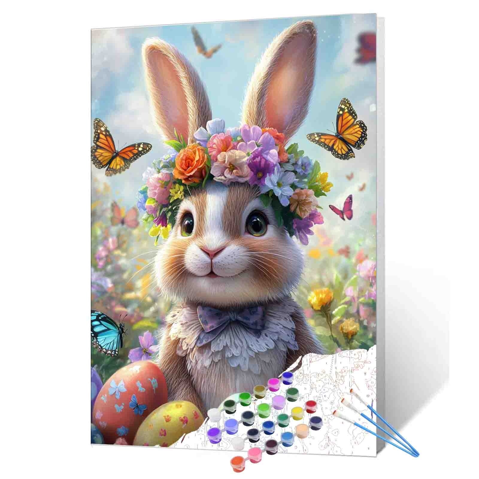 tucocoo-easter-bunny-garden-malen-nach-zahlen-hase-40x50-ohne-rahmen image 1