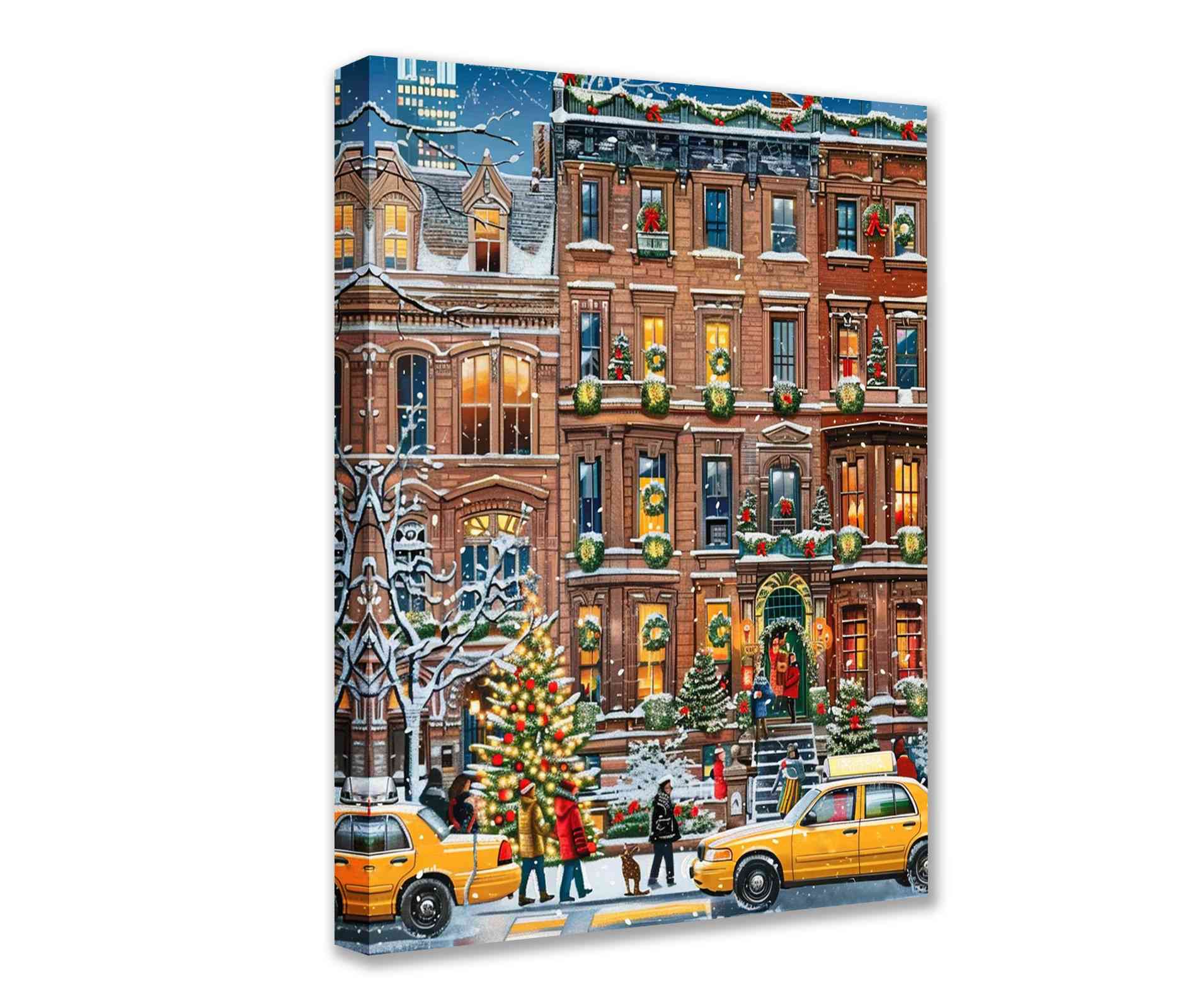 tucocoo-festive-city-street-scene-leinwandbild-30x40-gerahmt image 1