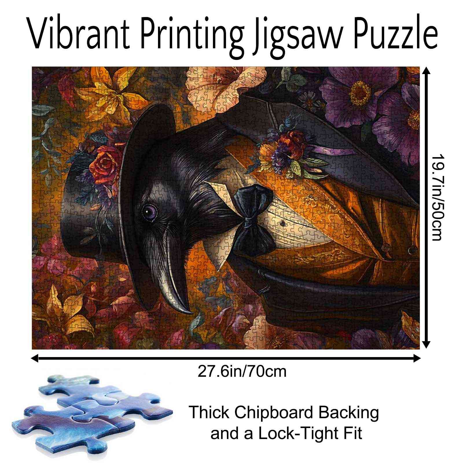 tucocoo-dapper-raven-with-floral-attire-puzzle-1000-teile-rabe image 5