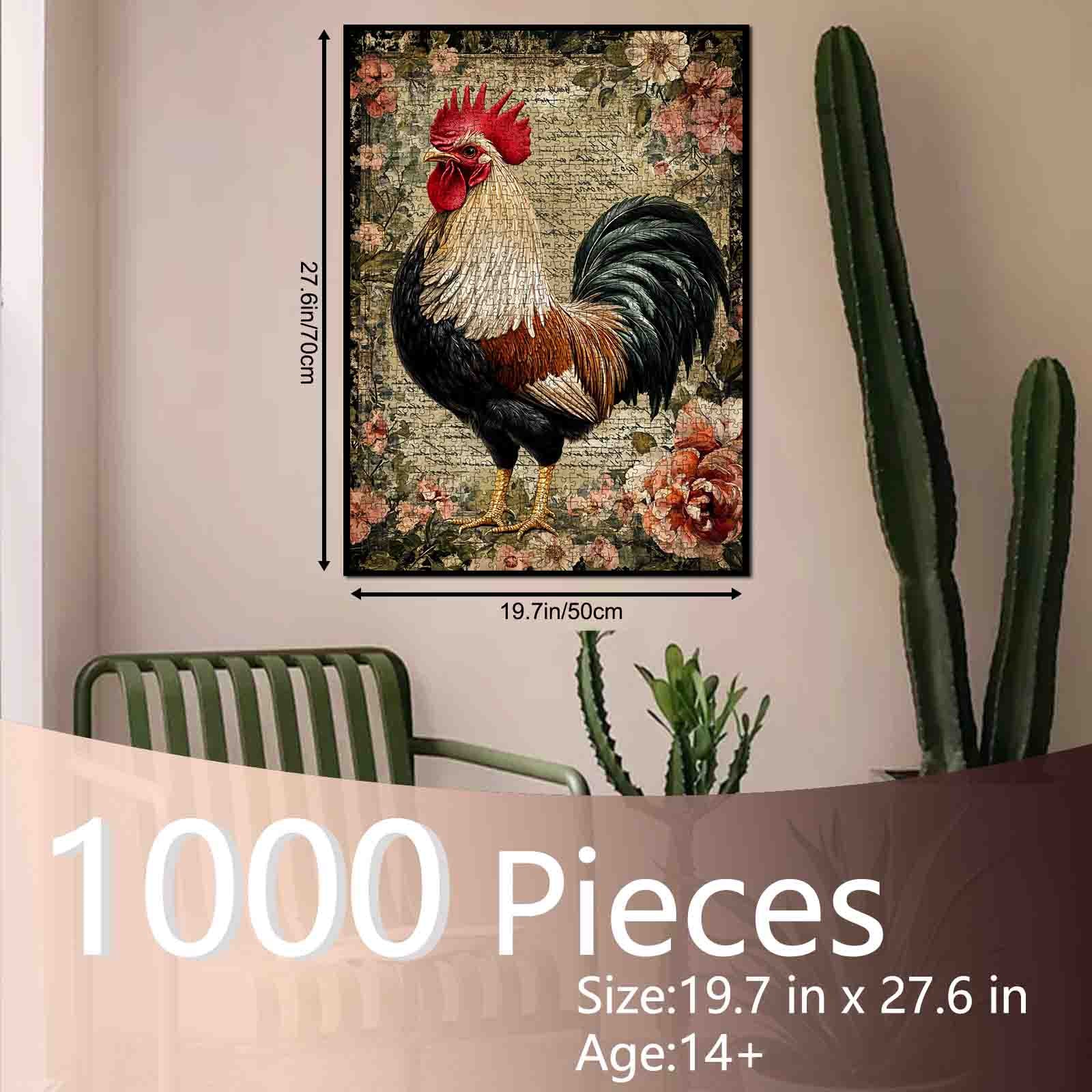 tucocoo-rustic-rooster-vintage-puzzle-1000-teile-hahn image 5