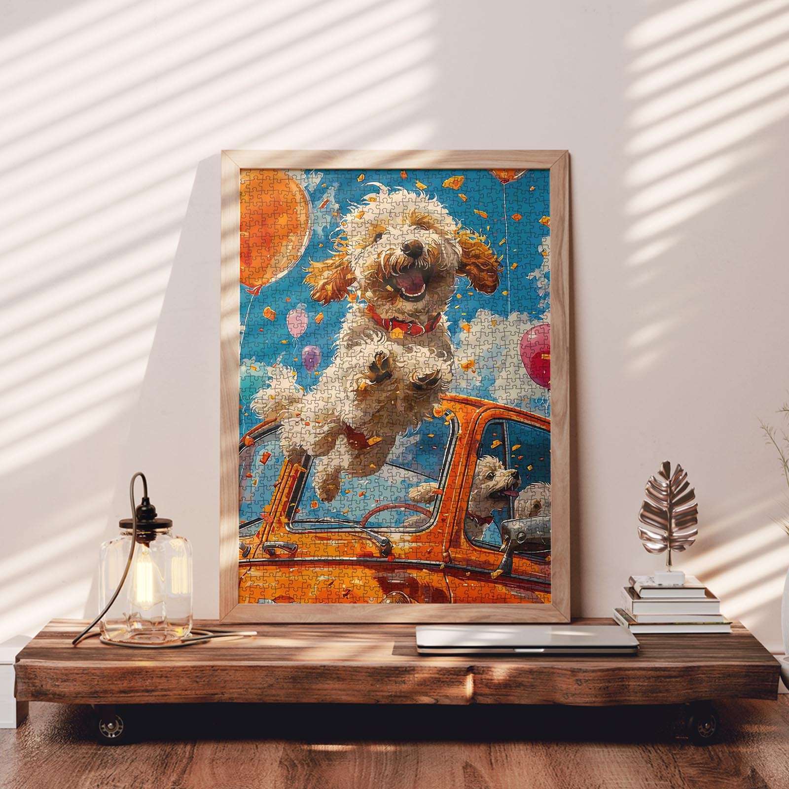 tucocoo-happy-dog-jumping-out-of-car-puzzle-1000-teile-hund image 3