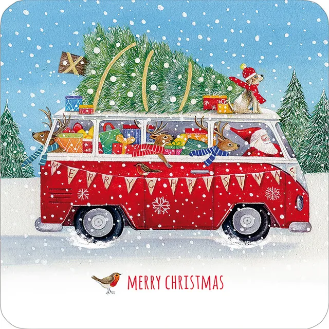 otter-house-christmas-weihnachtskarten-bringing-home-the-tree-10er image 1