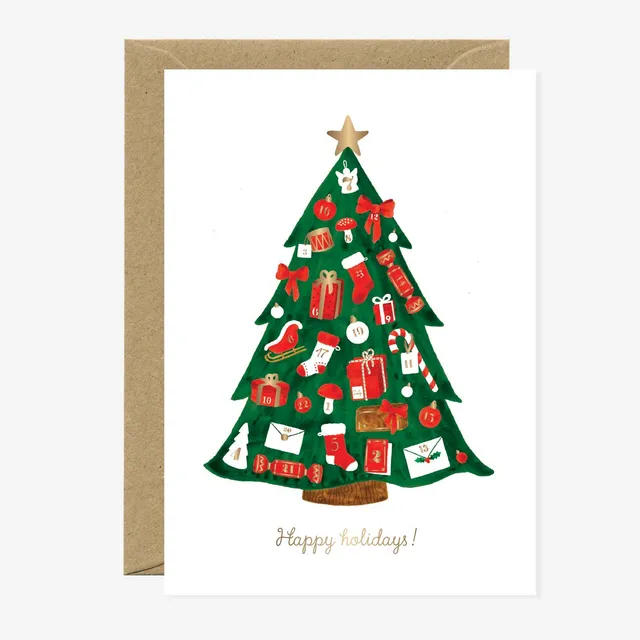 all-the-ways-to-say-advent-tree-weihnachtskarte-a6-tannenbaum image 1