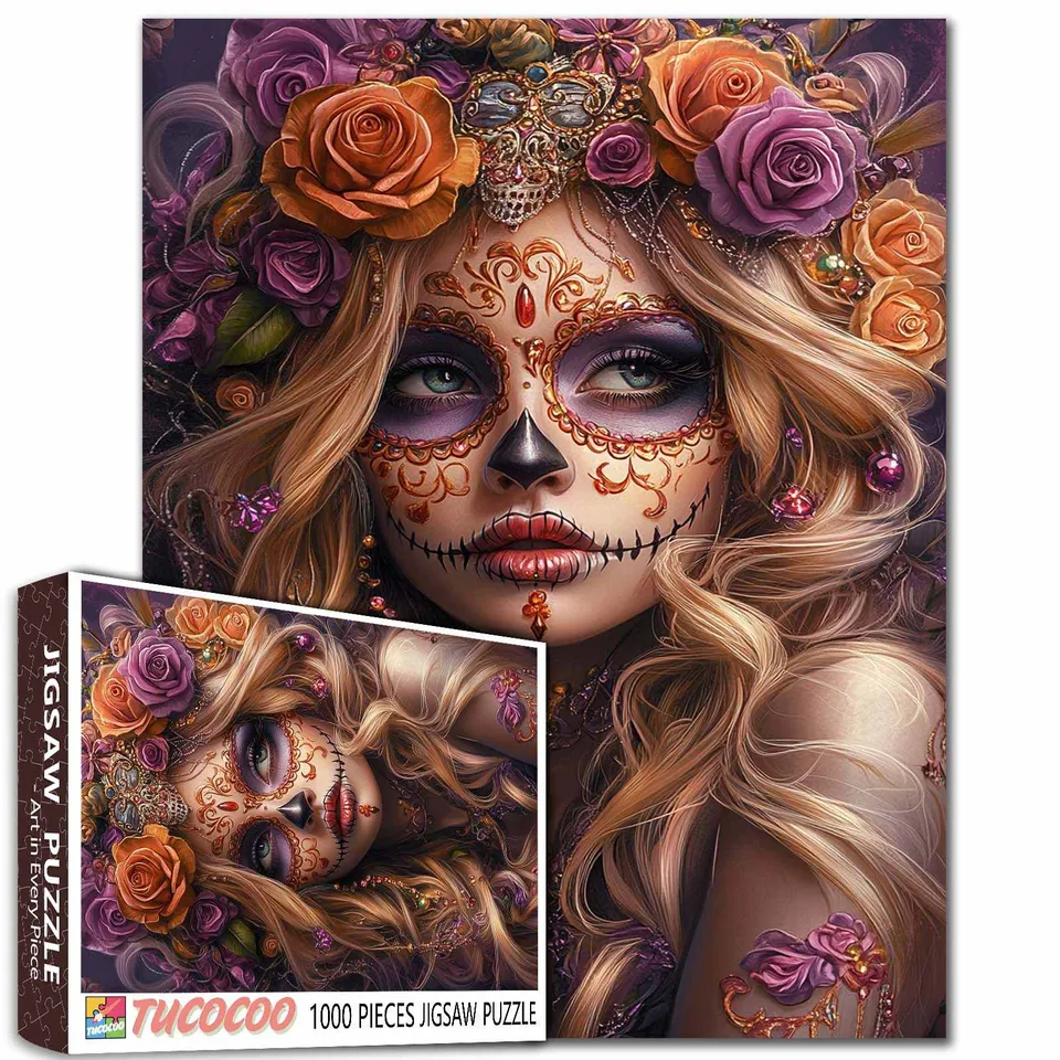 tucocoo-sugar-skull-beauty-puzzle-1000-teile-totenkopf image 1