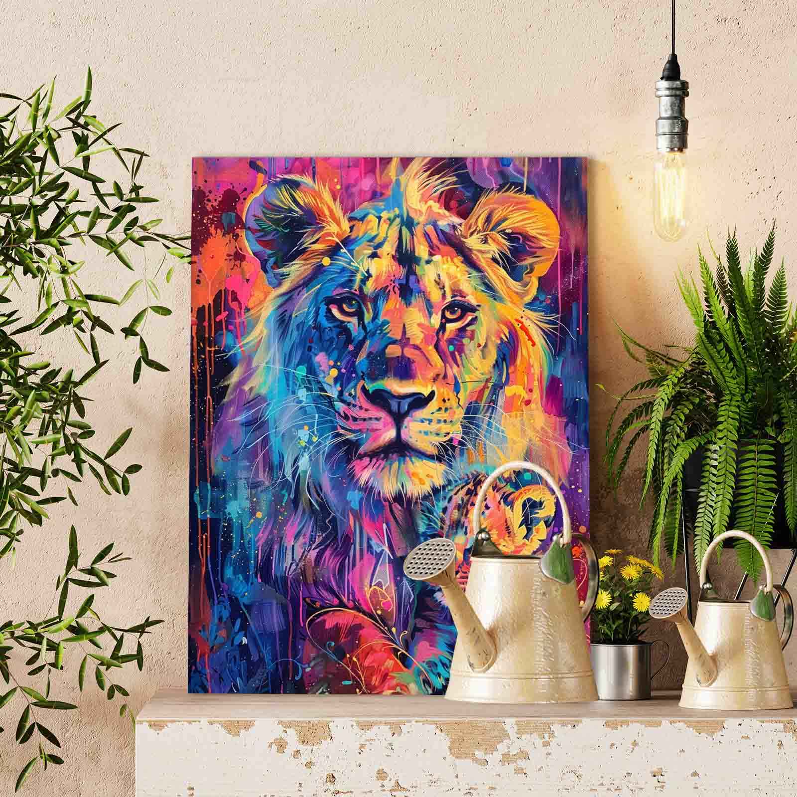 tucocoo-paint-by-numbers-colorful-lion-family-malset-40x50-ohne-rahmen image 2