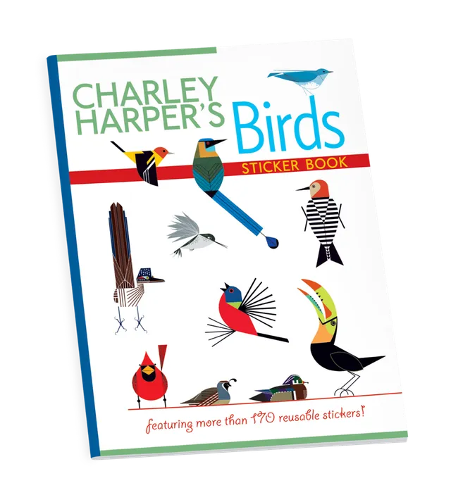 pomegranate-charley-harper-birds-stickerbuch-v-gel-50-motive image 1