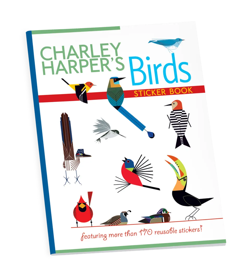 pomegranate-charley-harper-birds-stickerbuch-v-gel-50-motive image 1