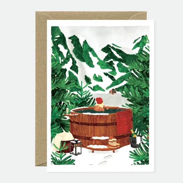 all-the-ways-to-say-nordic-bath-gru-karte-a6-winter-badefass image 1