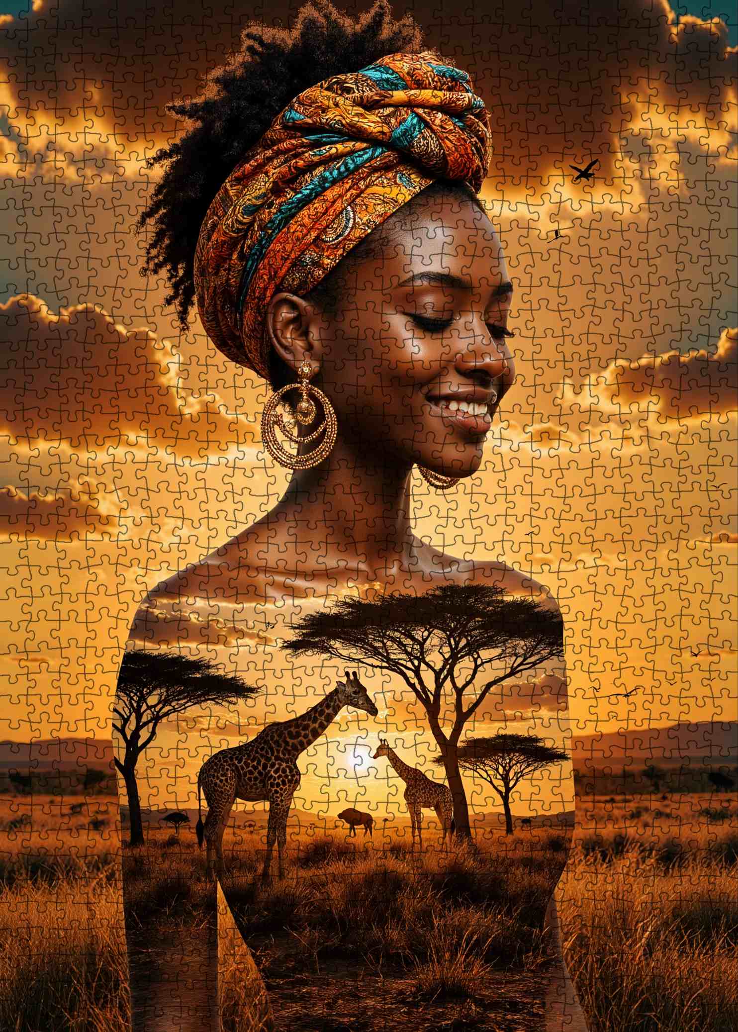 tucocoo-african-sunset-spirit-puzzle-1000-teile-savanne image 2