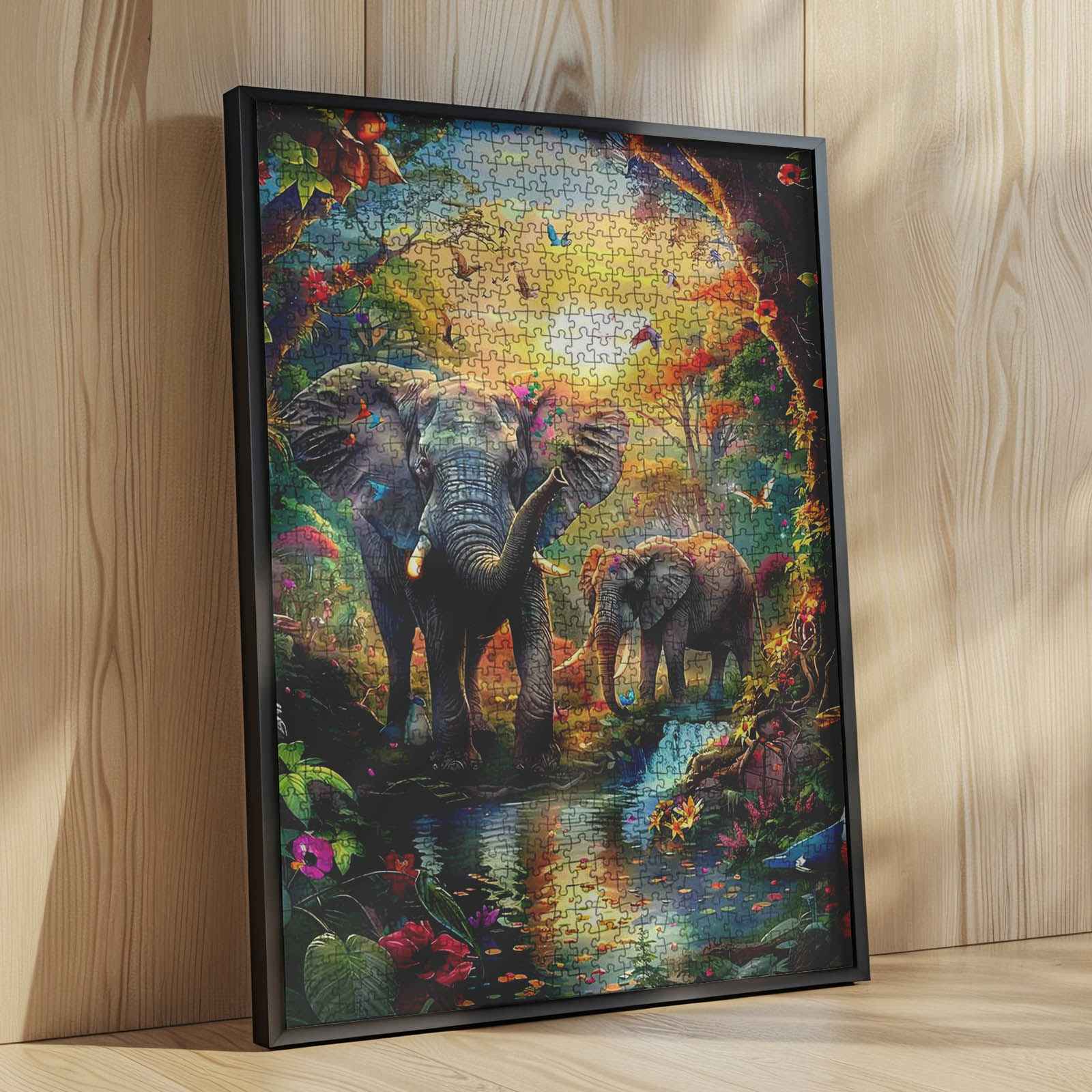 tucocoo-jigsaw-puzzles-colorful-elephants-puzzle-1000-teile-dschungel image 4