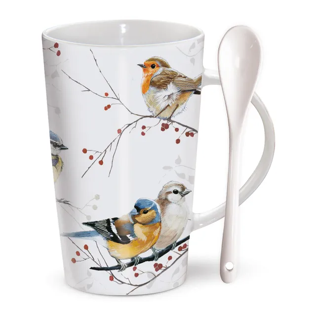 otter-house-chocolatte-mugs-winter-birds-tasse-mit-l-ffel image 1