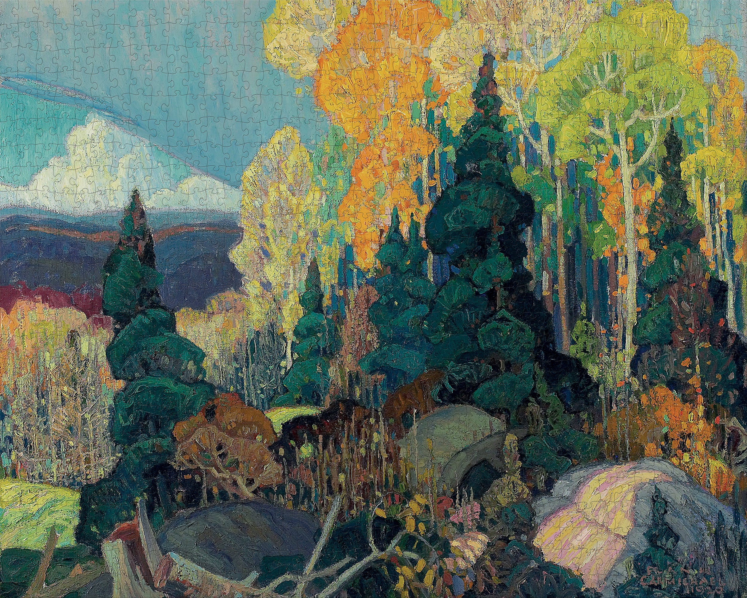 pomegranate-franklin-carmichael-autumn-hillside-puzzle-1000-t image 2