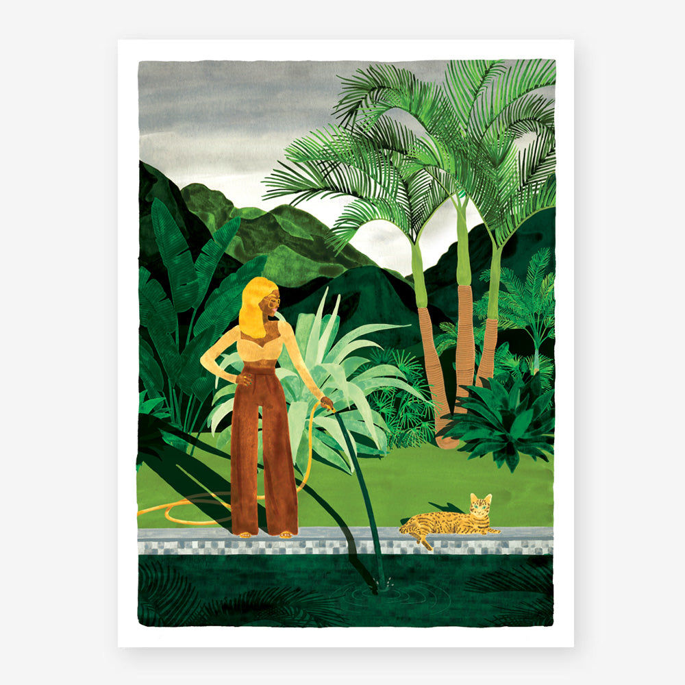 all-the-ways-to-say-chic-watering-poster-tropisch-frau-garten image 1