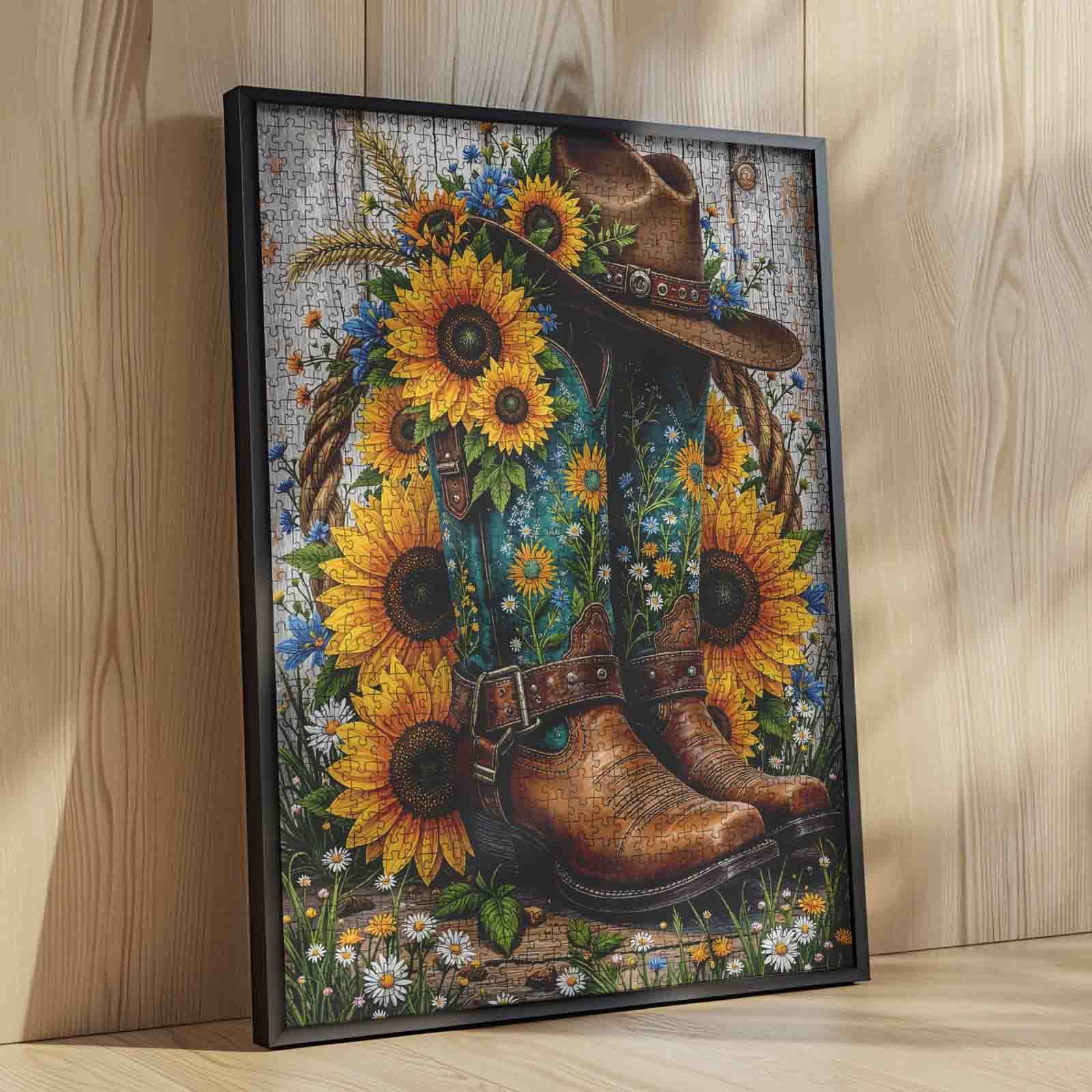 tucocoo-sunflower-cowgirl-boots-puzzle-1000-teile-blumen image 4