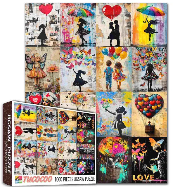 tucocoo-silhouette-love-graffiti-puzzle-1000-teile-collage image 1