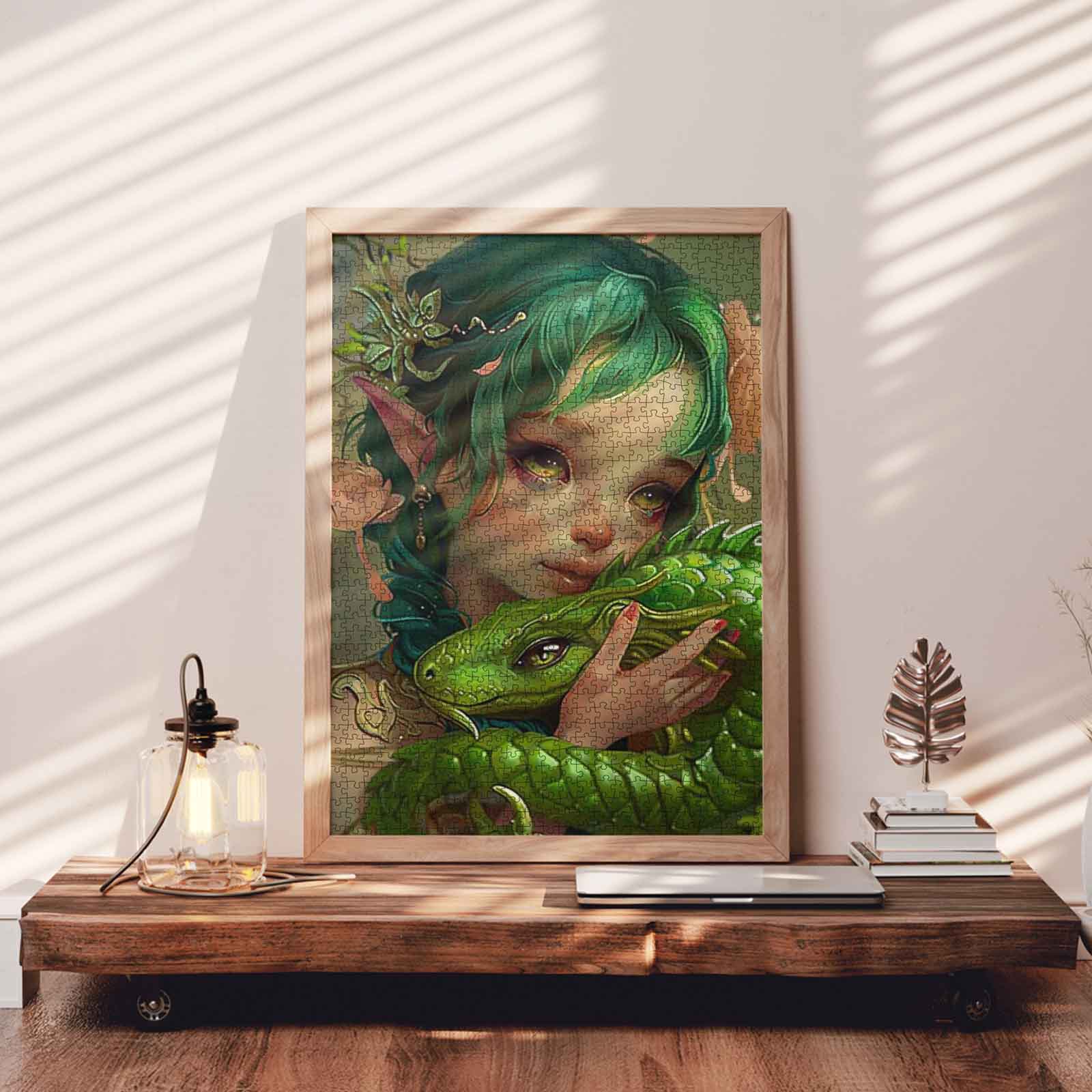 tucocoo-green-haired-girl-with-dragon-puzzle-1000-teile image 3