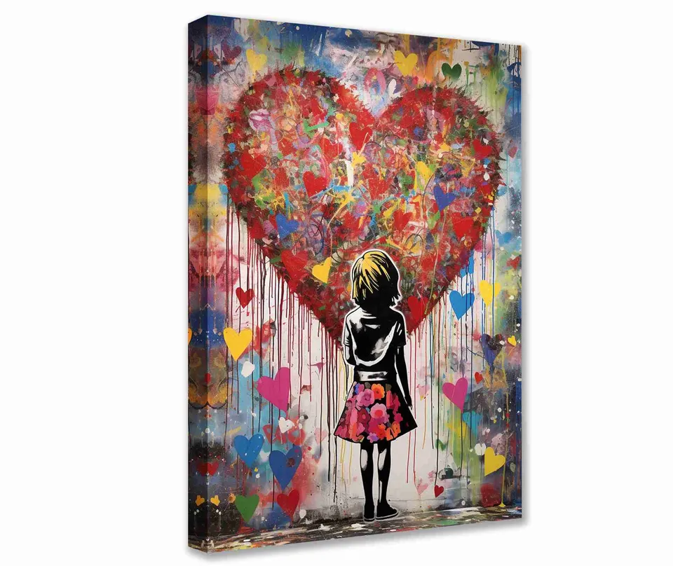 tucocoo-canvas-wall-art-m-dchen-herz-leinwandbild-40x50cm-gerahmt image 1