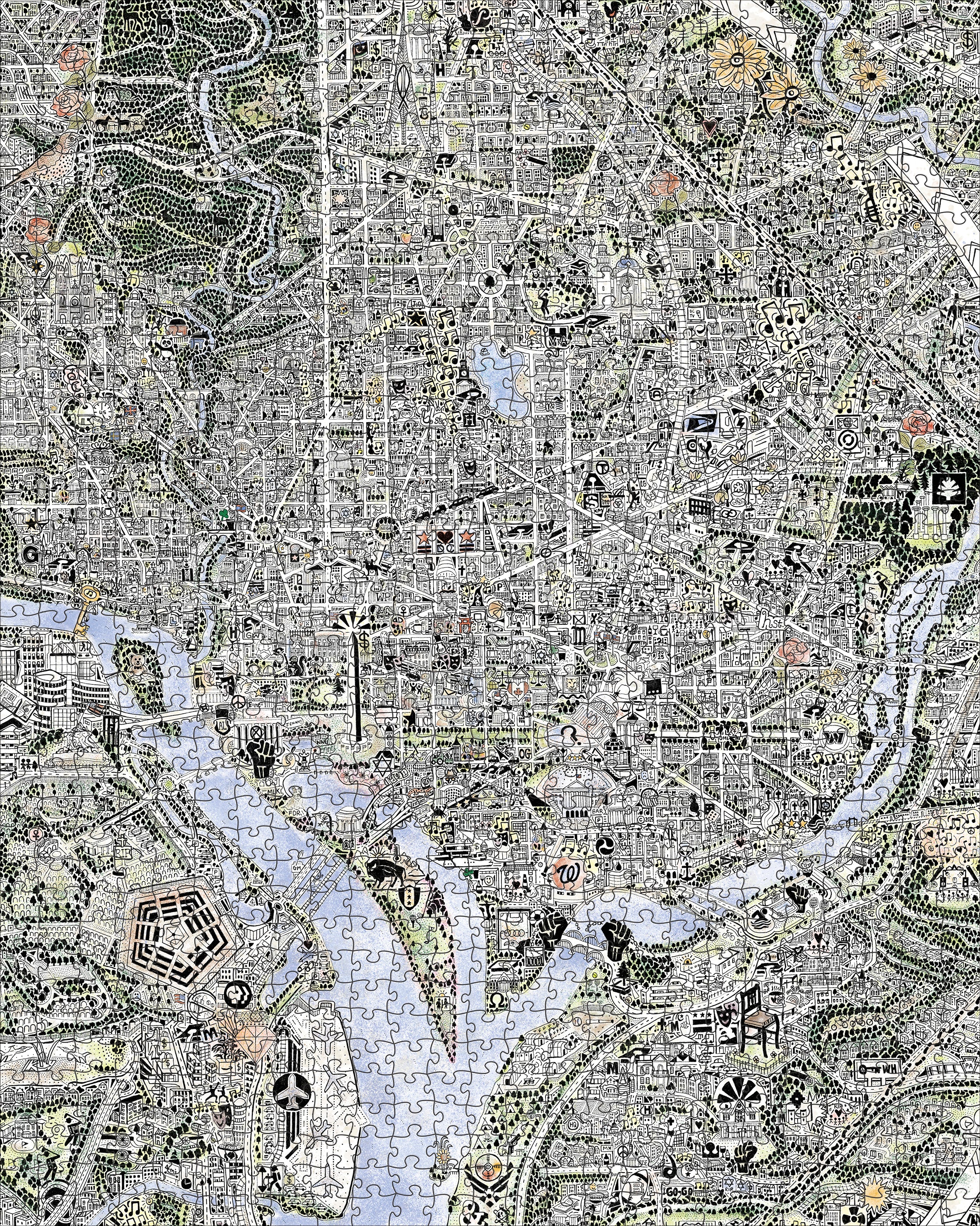 pomegranate-gareth-fuller-map-dc-puzzle-1000-teile-doppelseitig image 2