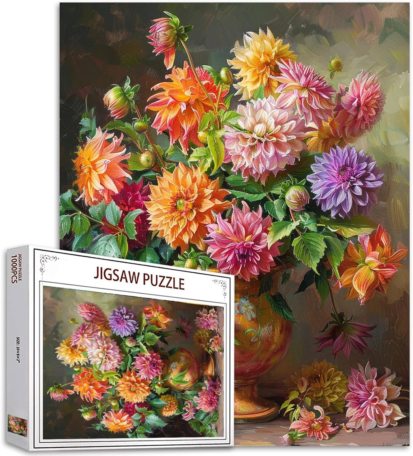 tucocoo-vase-of-dahlia-flower-puzzle-1000-teile-blumen image 1