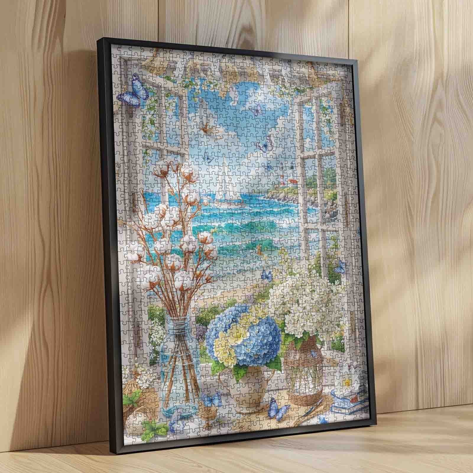 tucocoo-seaside-window-puzzle-1000-teile-hortensien image 4