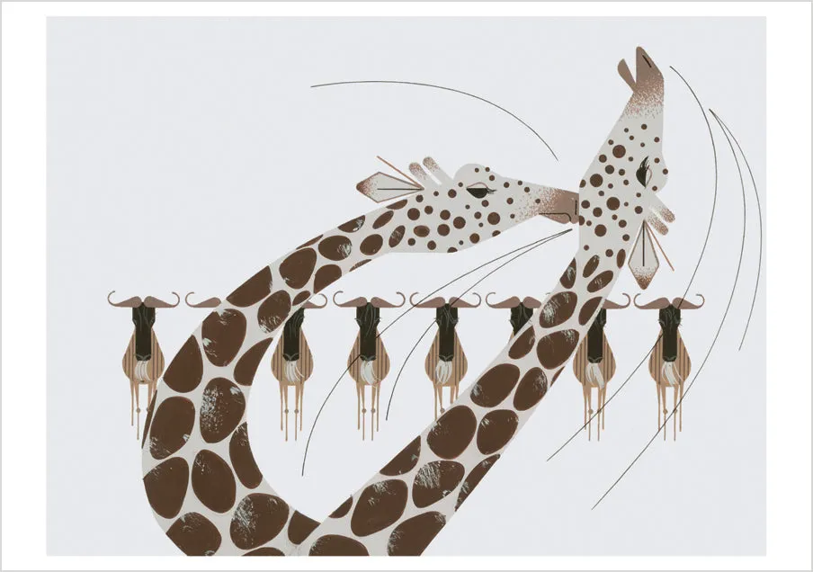 pomegranate-charley-harper-karte-neck-and-neck-einzeln-tiere image 1
