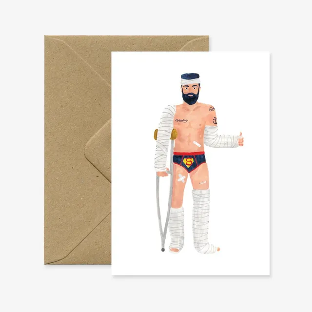 all-the-ways-to-say-super-hero-genesungskarte-a6-mut image 1