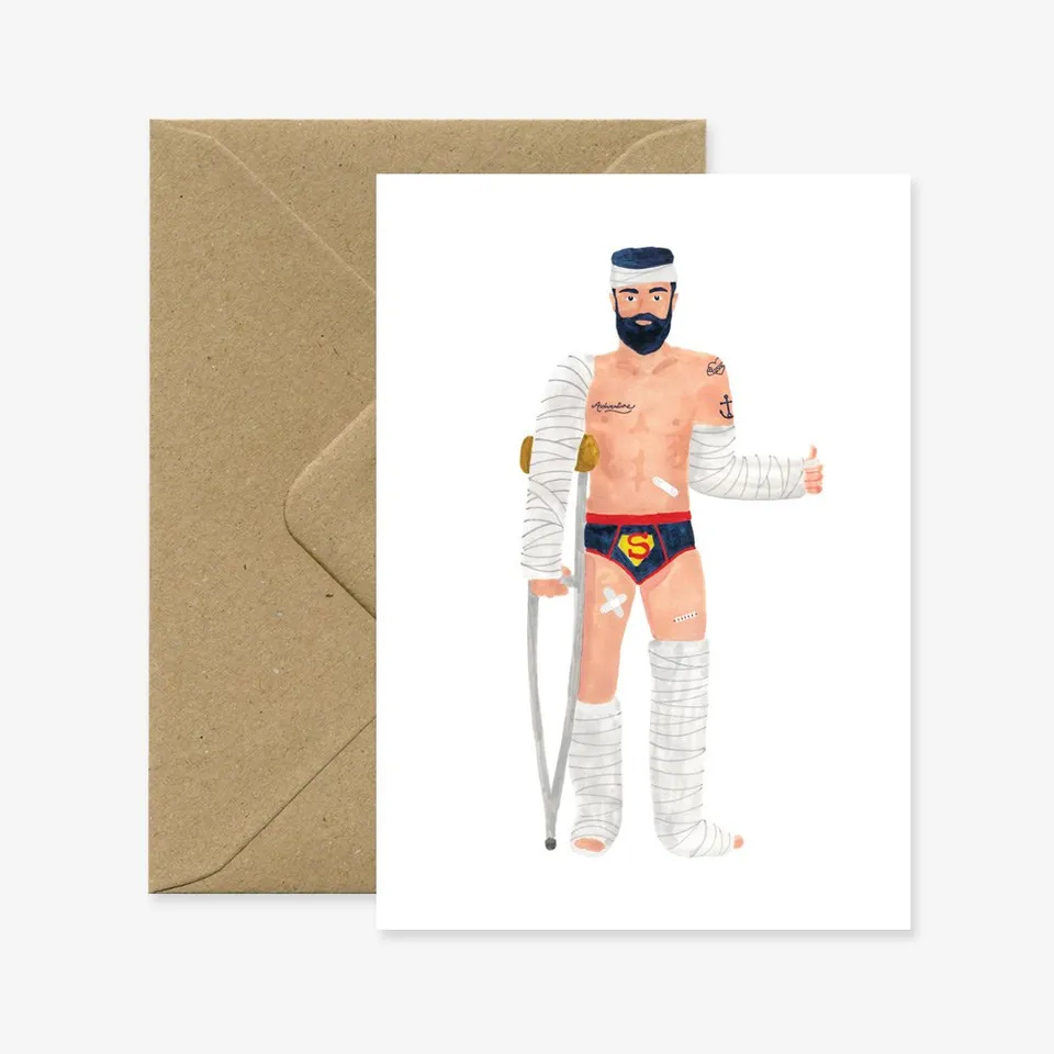 all-the-ways-to-say-super-hero-genesungskarte-a6-mut image 1