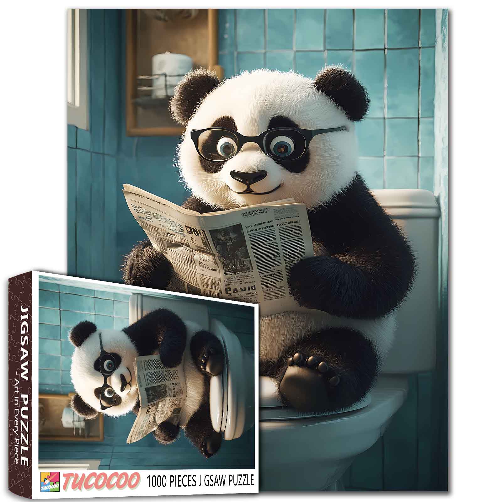 tucocoo-panda-reading-puzzle-1000-teile-tiere image 1