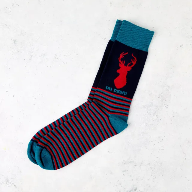 otter-house-oh-deer-xmas-socken-1-paar-hirsch-weihnachten image 1