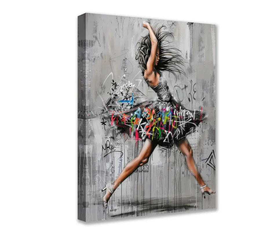 tucocoo-graffiti-dancing-woman-leinwandbild-30x40cm-t-nzerin image 1