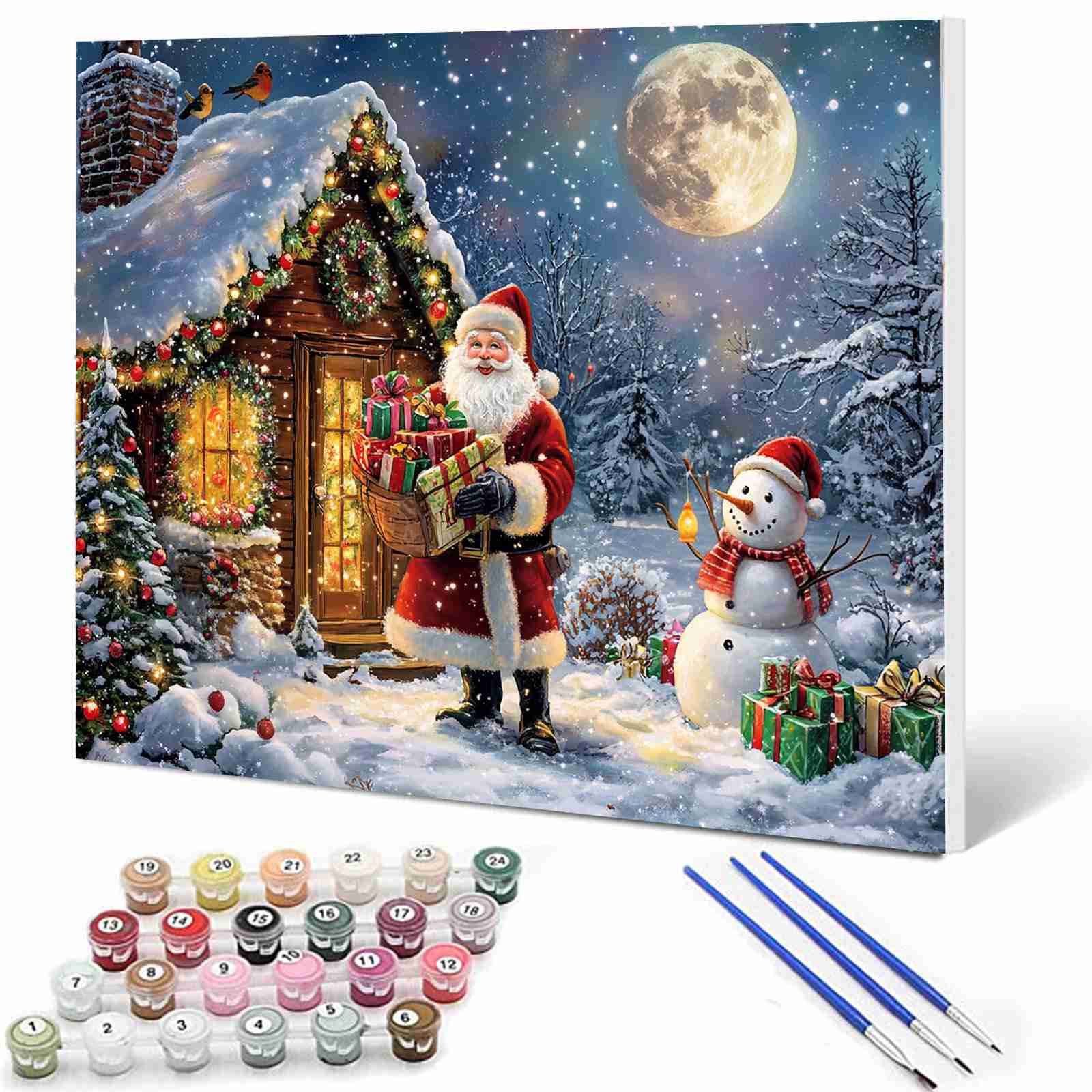 tucocoo-santa-claus-cabin-malen-nach-zahlen-40x50-weihnachten image 1