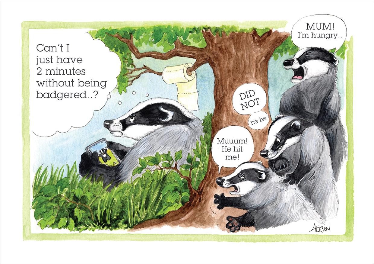otter-house-greetings-cards-stop-badgering-me-gru-karte-dachs image 1