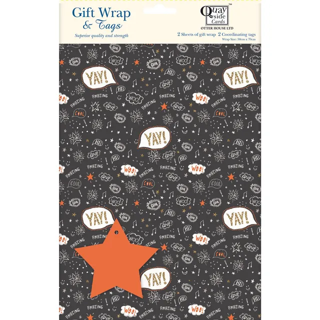 otter-house-black-graffiti-geschenkpapier-2-b-gen-mit-tags image 1