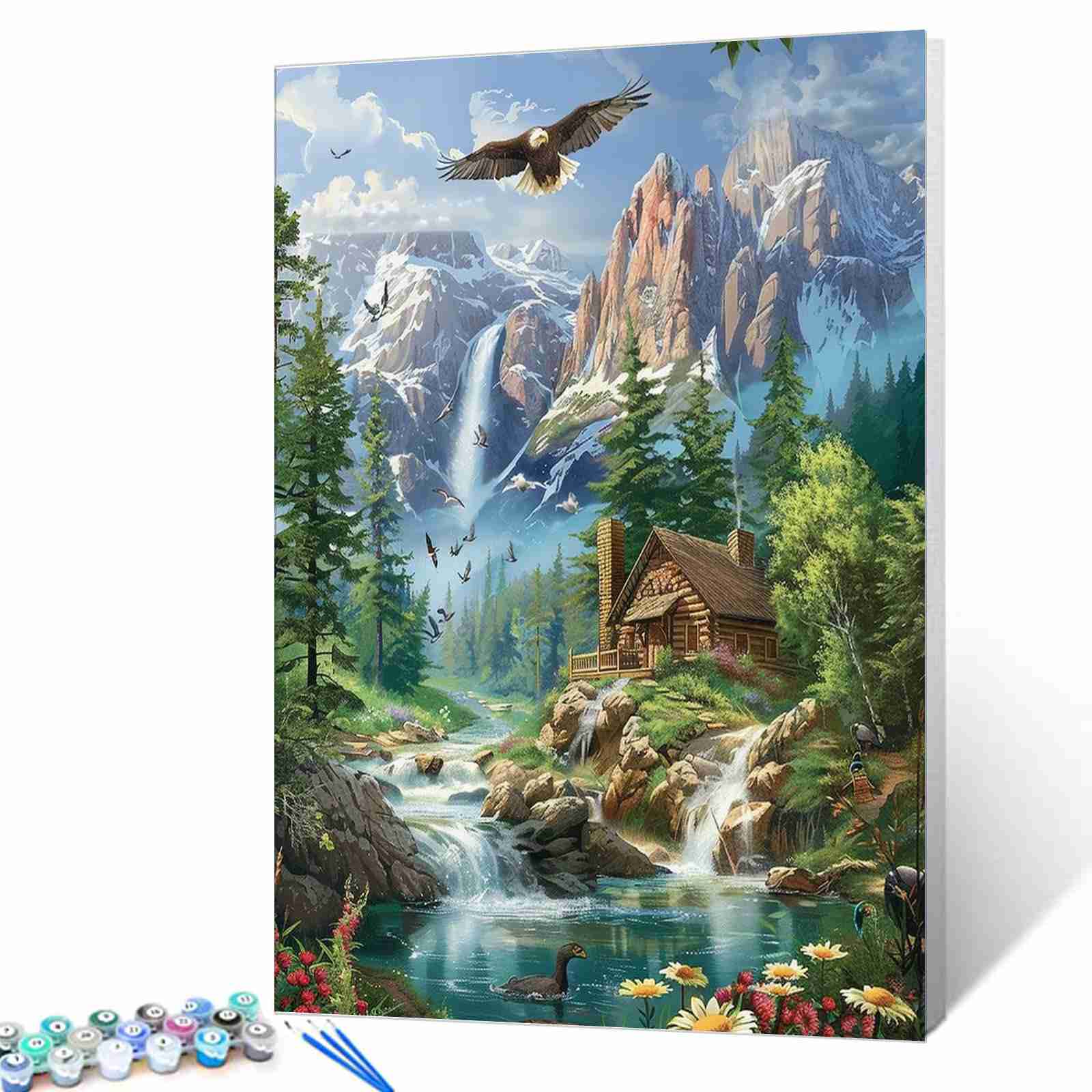 tucocoo-paint-by-numbers-bergh-tte-adler-malen-nach-zahlen-ohne-rahmen image 1
