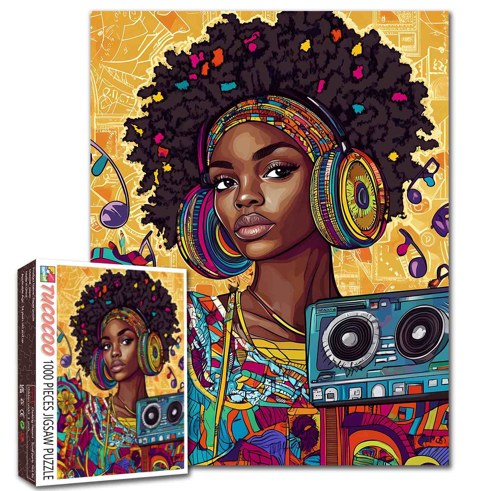 tucocoo-jigsaw-rock-and-roll-girl-puzzle-1000-teile-portrait image 1