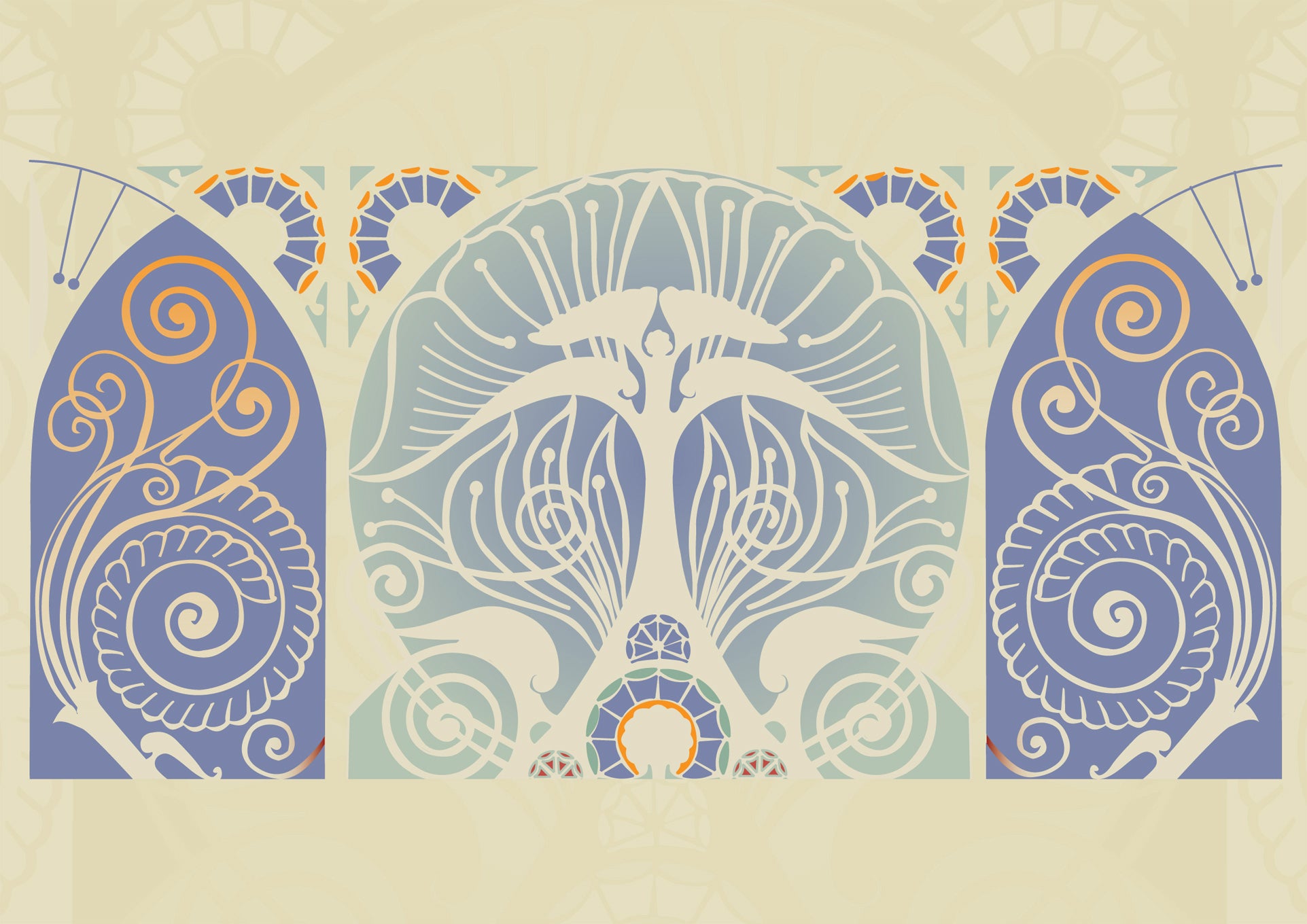 pomegranate-louis-sullivan-kartenbox-ornament-gru-karten image 4