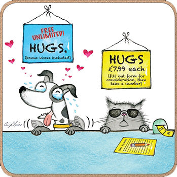 otter-house-red-howling-untersetzer-free-hugs-98mm image 1
