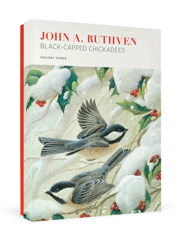 pomegranate-john-ruthven-chickadees-weihnachtskarten-set image 1