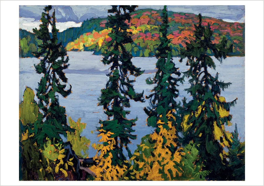 pomegranate-blank-notecards-lawren-s-harris-montreal-river-klappkarte image 1